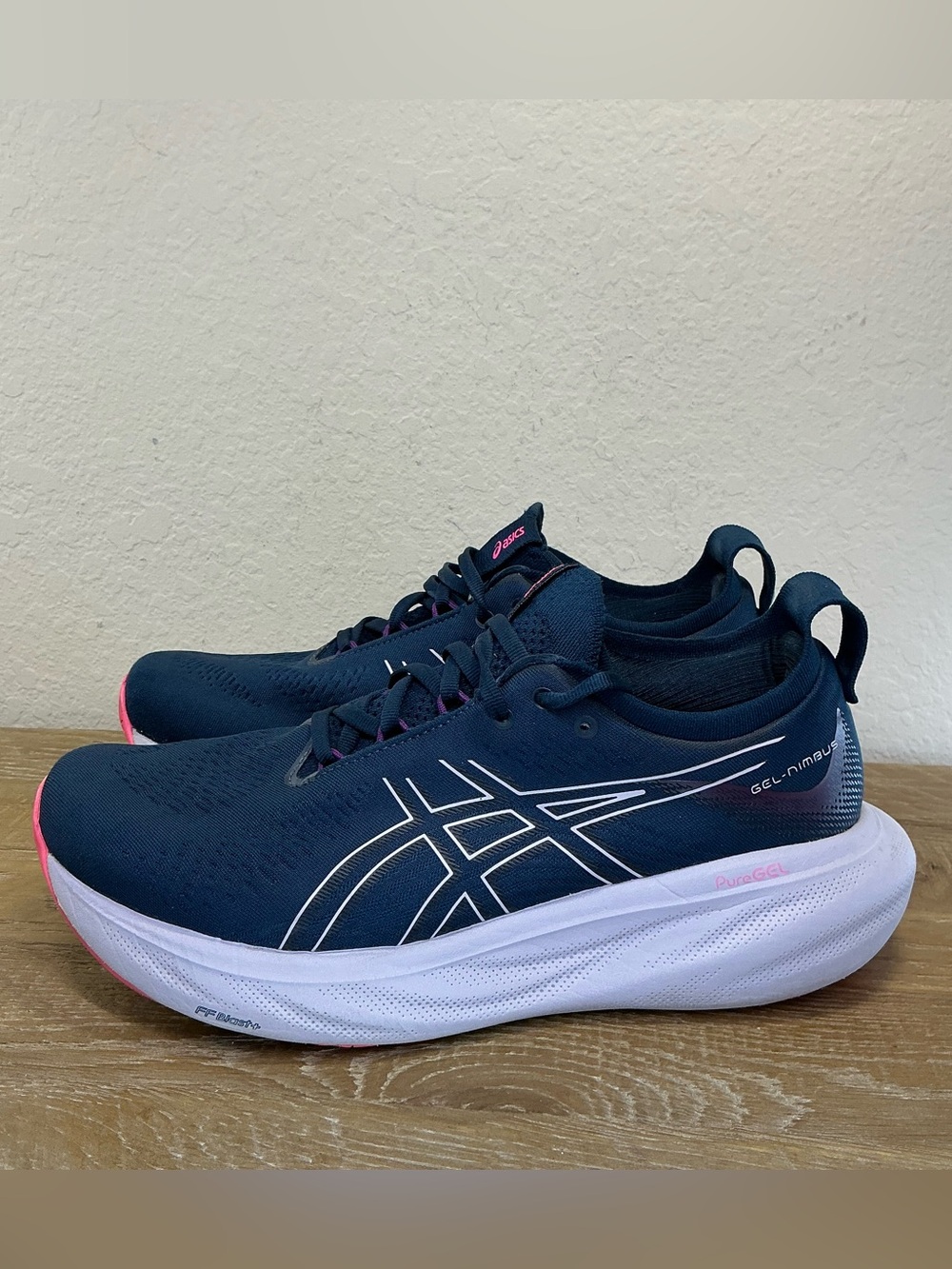 ASICS Gel-Nimbus 25 French Blue Lilac Hint (Navy, Purple, Pink) Womens Size 9.5